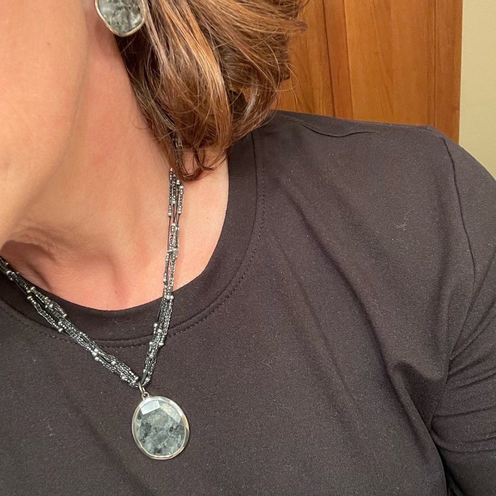 Silpada Silver & Stone Necklace and Earring Set
